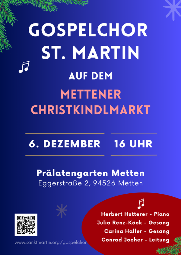 Konzert des Gospelchores auf dem Mettener Christkindlmarkt